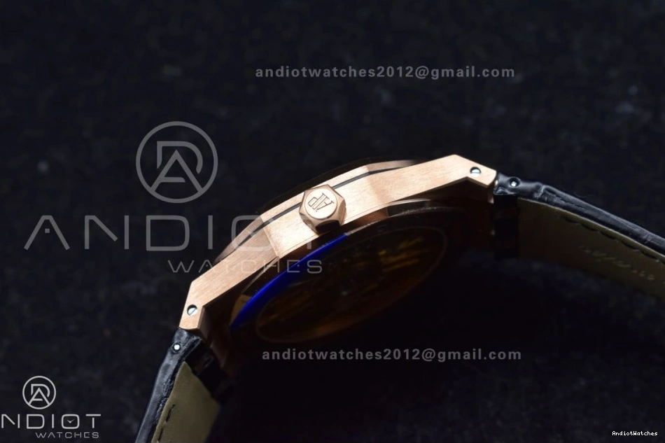 Super Black Leather 1042 41mm Strap APSF Edition SA3120 RG Royal Textured Black on Clone Best Oak Dial V 1:1 15400 WaterResistant 0902